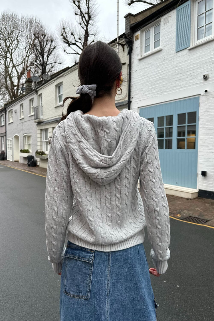 Brandy Melville Classic | Ayla Cable Knit Zip-Up Sweater