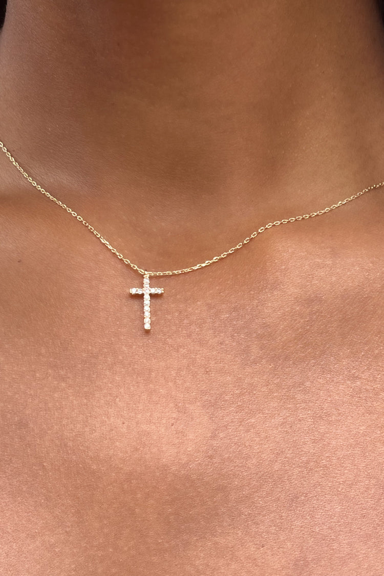 Brandy Melville Popular | Rhinestone Cross Necklace