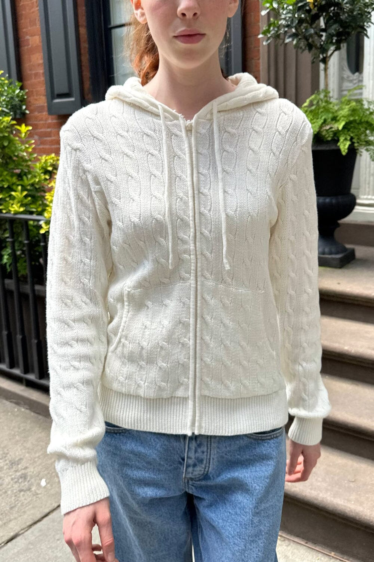 Brandy Melville New | Ayla Cable Knit Hoodie