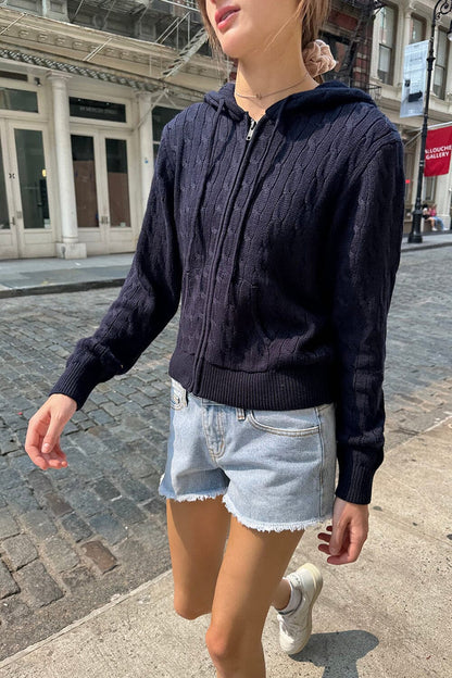 Brandy Melville New | Ayla Cable Knit Hoodie