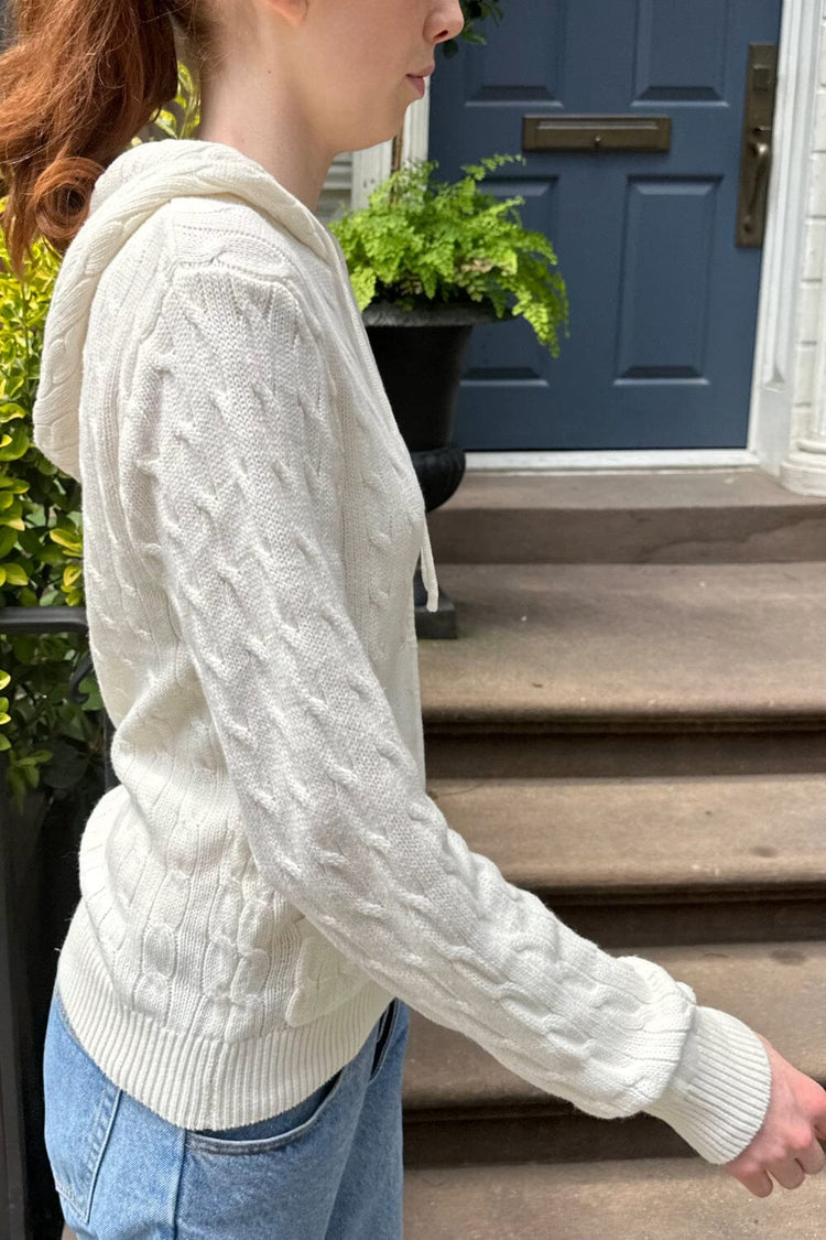 Brandy Melville New | Ayla Cable Knit Hoodie