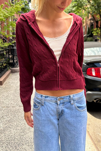 Brandy Melville New | Ayla Cable Knit Hoodie