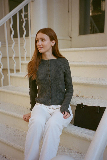 Brandy Melville Essential | Zoe Cable Knit Cardigan
