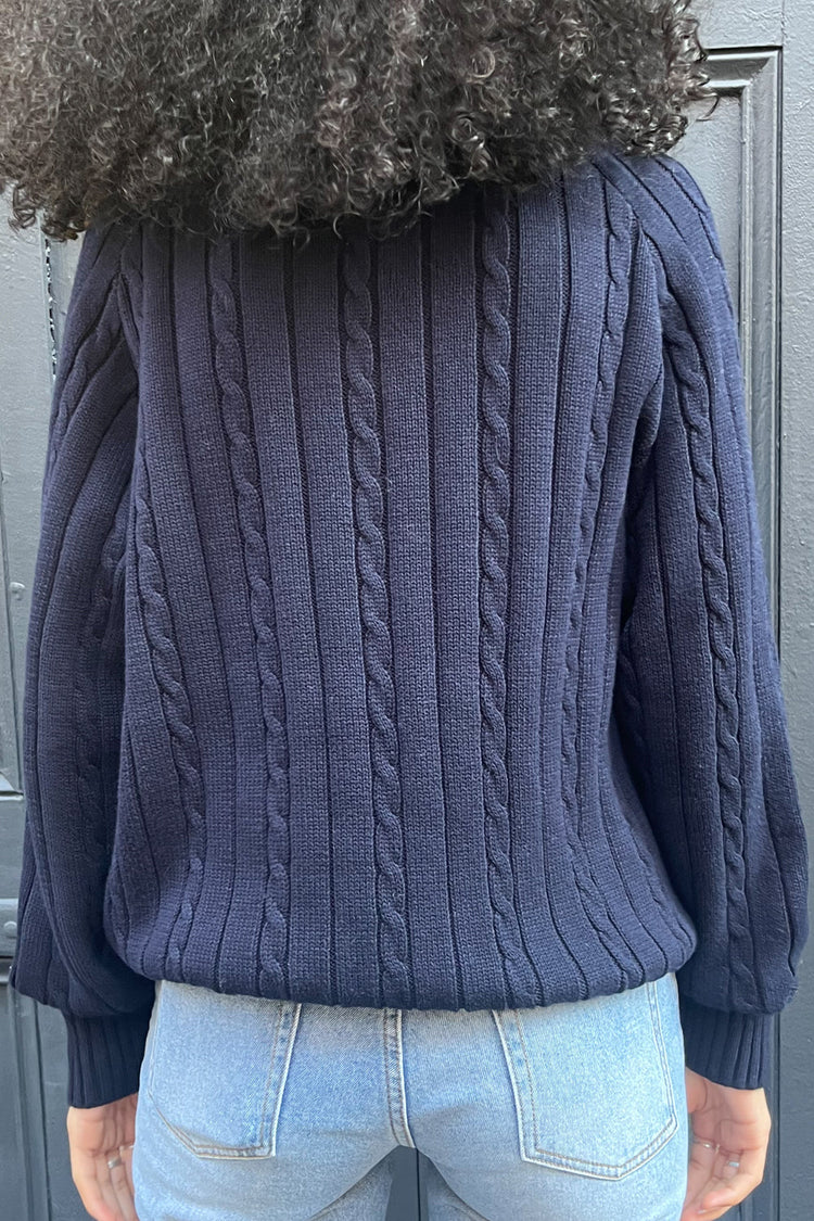Brandy Melville Everyday | Ida Cotton Cable Knit V-Neck Sweater