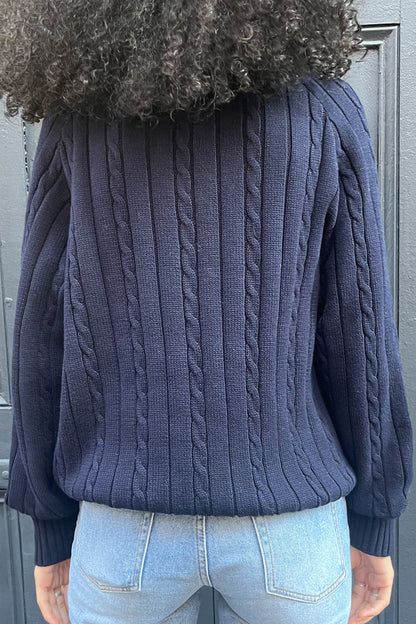 Brandy Melville Everyday | Ida Cotton Cable Knit V-Neck Sweater