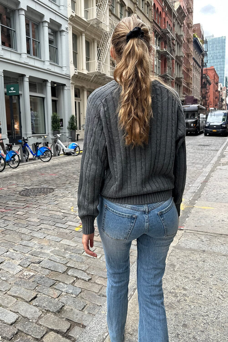 Brandy Melville Everyday | Ida Cotton Cable Knit V-Neck Sweater