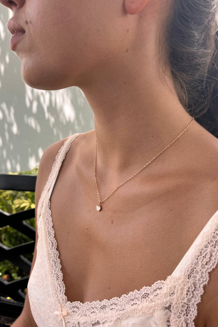 Brandy Melville Discount | White Heart Necklace