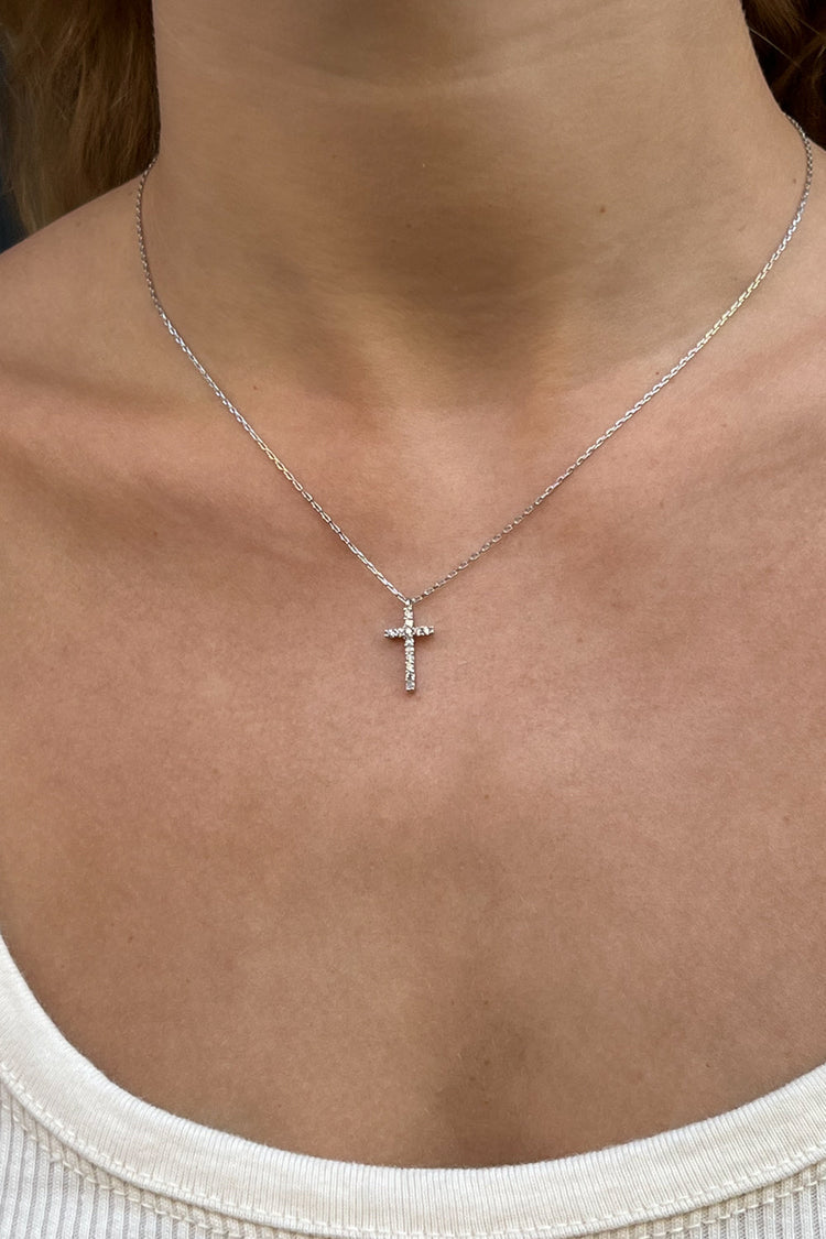 Brandy Melville Popular | Rhinestone Cross Necklace