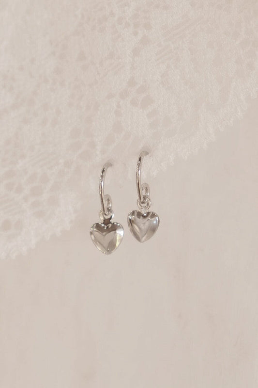 Brandy Melville Popular | Sterling Silver Heart Charm Earrings