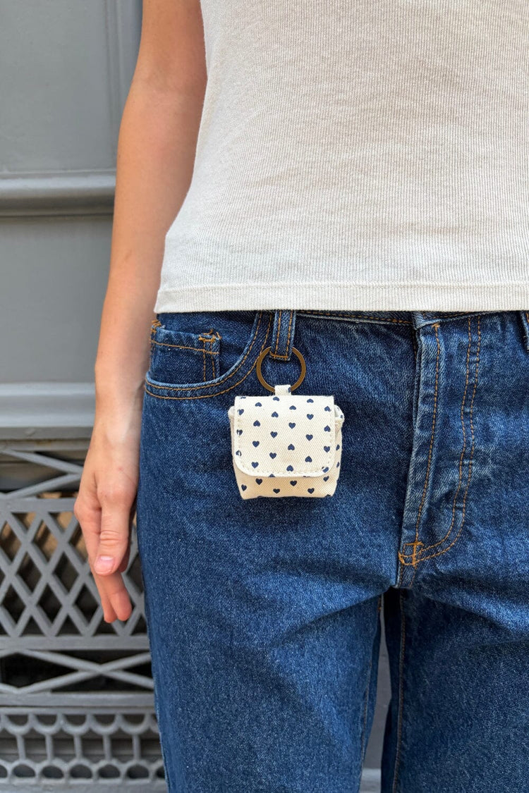 Brandy Melville Great Value | Heart Print Mini Bag Keychain