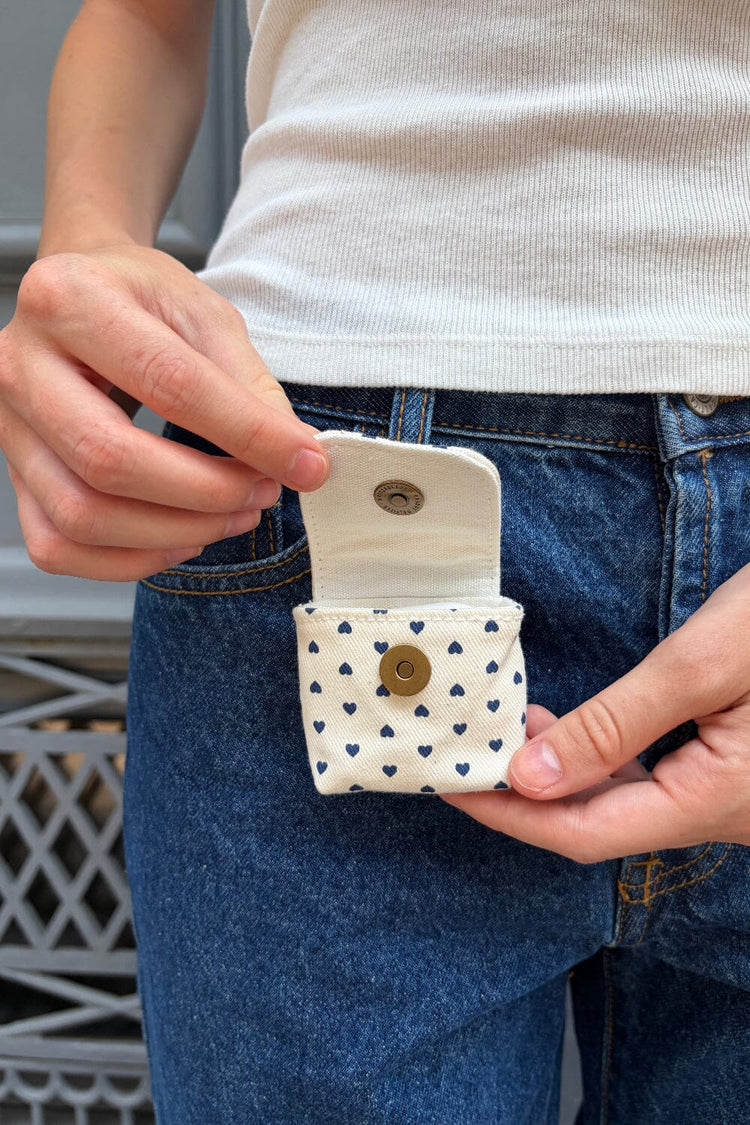 Brandy Melville Great Value | Heart Print Mini Bag Keychain