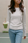 White With Faded Navy Stripes