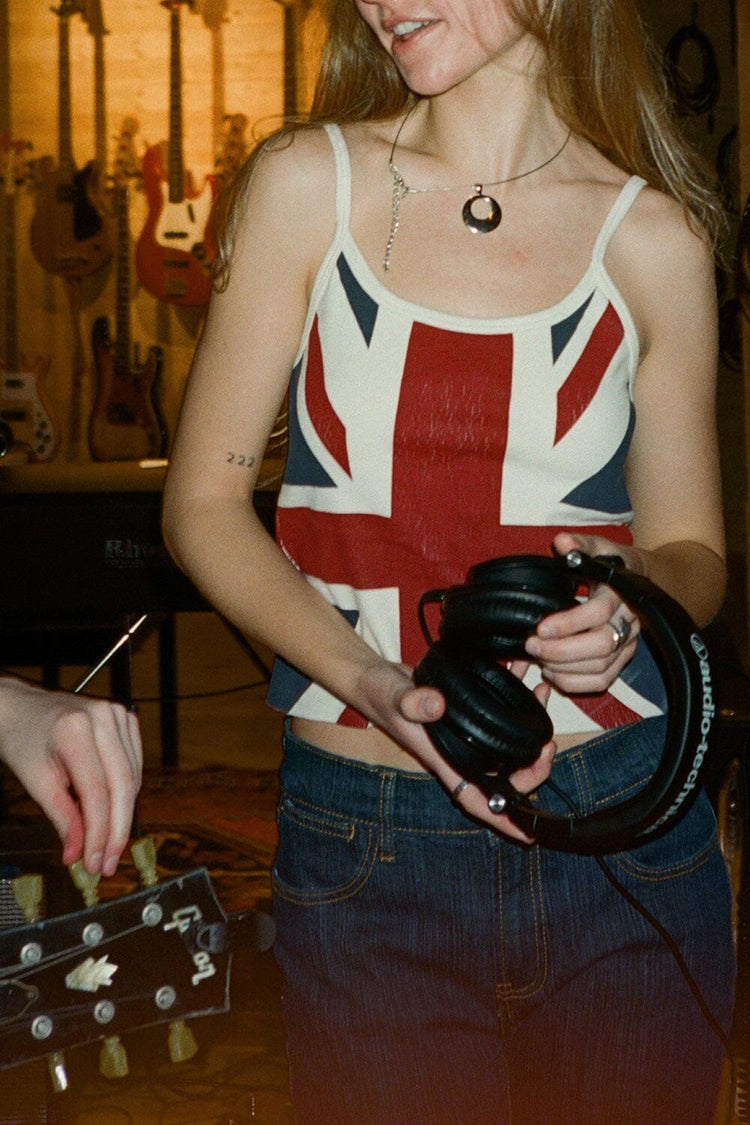 Brandy Melville Quality | Skylar Union Jack Flag Tank